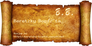 Beretzky Bogáta névjegykártya